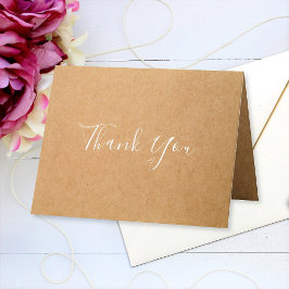 Tarjeta de agradecimiento doblada con mensaje pers