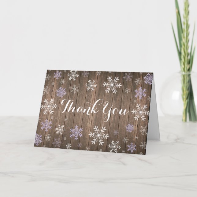 Tarjeta de agradecimiento doblada copo de nieve mo (Anverso)