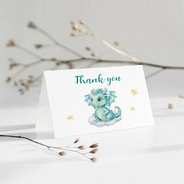 Tarjeta de agradecimiento doblada de adorable bebé