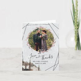 Tarjeta de agradecimiento doblada de Bosque y Cuer