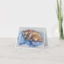 Tarjeta de agradecimiento doblada de cachorro de r