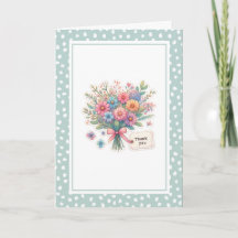 Tarjeta de agradecimiento doblada de flor silvestr