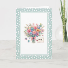 Tarjeta de agradecimiento doblada de flor silvestr