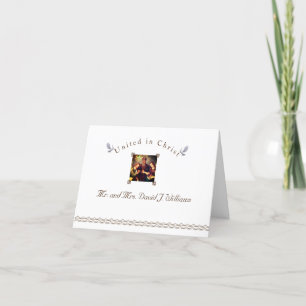 Tarjeta de agradecimiento doblada de la Iglesia Ca