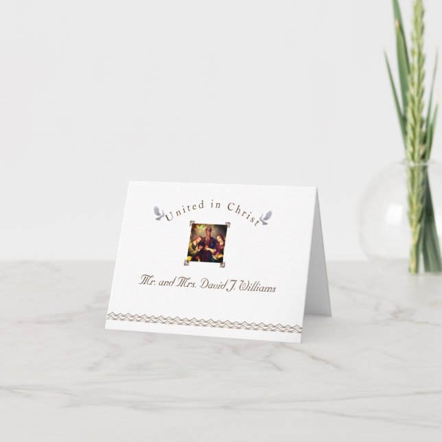 Tarjeta de agradecimiento doblada de la Iglesia Ca (Anverso)