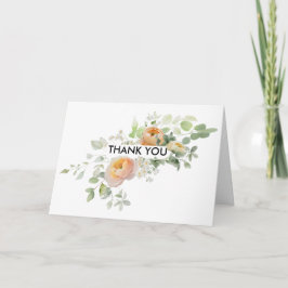 Tarjeta de agradecimiento doblada de tulipán meloc