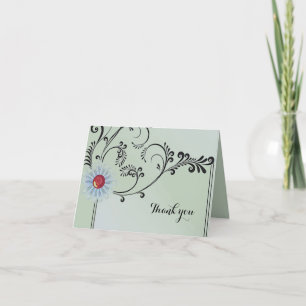 Tarjeta de agradecimiento doblada en blanco “A Dai