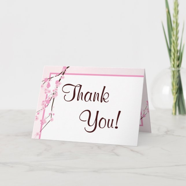 Tarjeta de agradecimiento doblada Flor de cerezo r (Anverso)