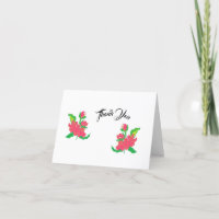 Tarjeta de agradecimiento doblada : Flor japonesa