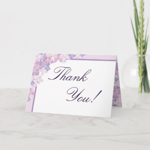 Tarjeta de agradecimiento doblada Hortensia púrpur