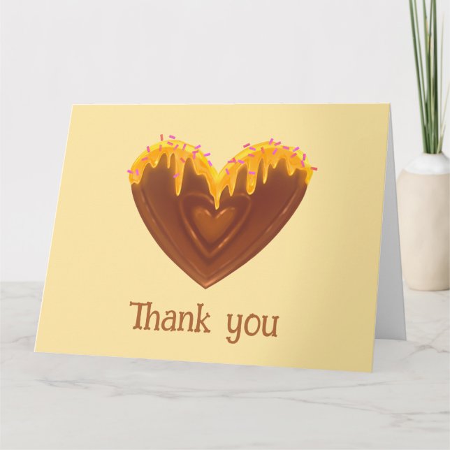 Tarjeta de agradecimiento doblada linda y dulce (Anverso)