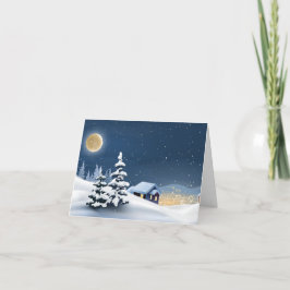 Tarjeta de agradecimiento doblada "Nevando en el p