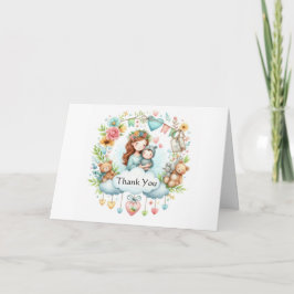 Tarjeta de agradecimiento doblada para Baby Shower