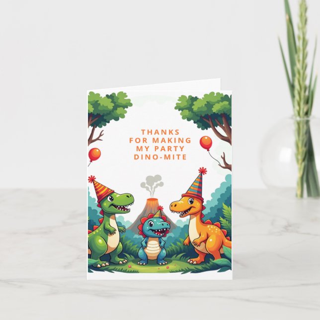 Tarjeta de agradecimiento doblada para fiesta de c (Anverso)