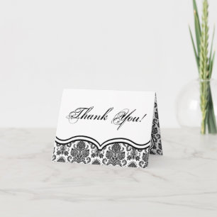Tarjeta de agradecimiento doblada Prin Damask Lace