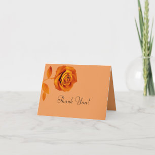 Tarjeta de agradecimiento doblada Rosa Naranja Que