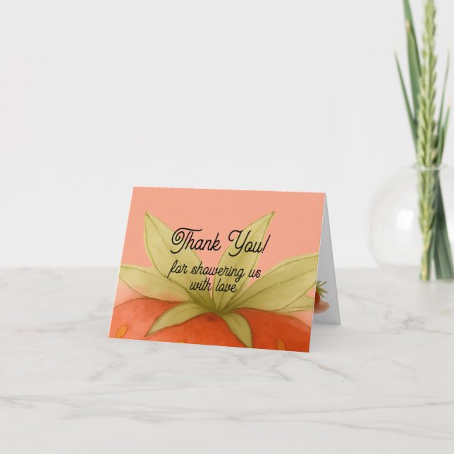 Tarjeta de agradecimiento doblada Strawberry Dream (Anverso)
