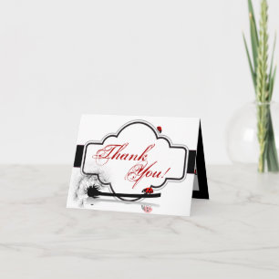 Tarjeta De Agradecimiento Doblado gracias cardar a señora Bug Dandilion