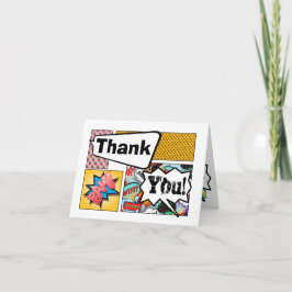 Tarjeta De Agradecimiento Doblado gracias cardar el coche del arte pop del