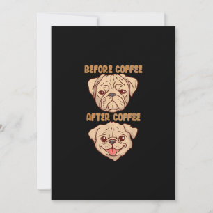 Tarjeta De Agradecimiento Dog Cute Funny Mood Antes Del Café