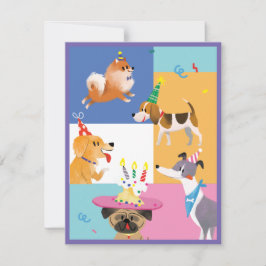 Tarjeta De Agradecimiento Dog Fiesta Gracias Cartas