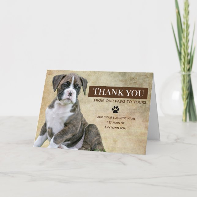 Tarjeta De Agradecimiento Dog Gracias Card | Veterinario (Anverso)