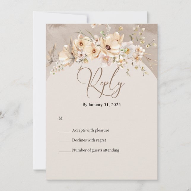 Tarjeta De Agradecimiento Dogwood Dreams RSVP (Anverso)