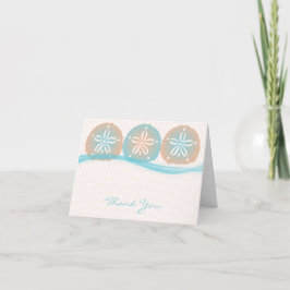 Tarjeta De Agradecimiento Dólares de Arena Melocotón y Azul Playa Gracias