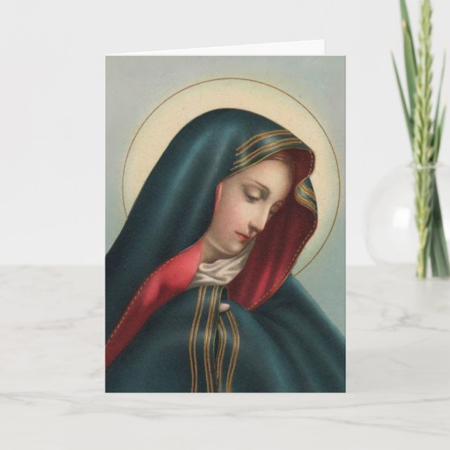 Tarjeta De Agradecimiento Dolorosa Virgen María Rosas Condolencia Gracias (Anverso)