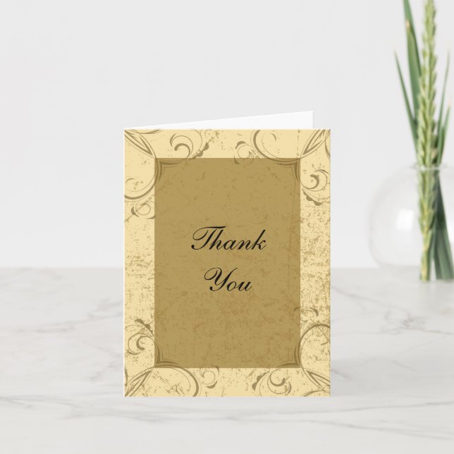 Tarjeta De Agradecimiento Doloroso y elegante Gracias (Anverso)