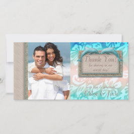 Tarjeta De Agradecimiento Dolphin Beach Wedding Gracias Fotocard