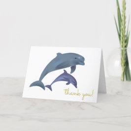 Tarjeta De Agradecimiento Dolphin Boy o Chica Baby Shower
