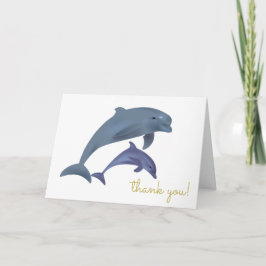 Tarjeta De Agradecimiento Dolphin Boy o Chica Baby Shower
