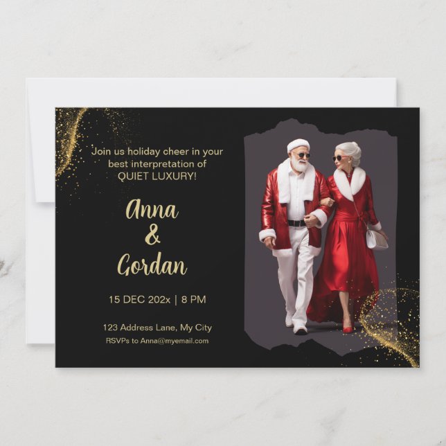 Tarjeta De Agradecimiento Don Your Quiet Luxury Holiday Invitation (Anverso)