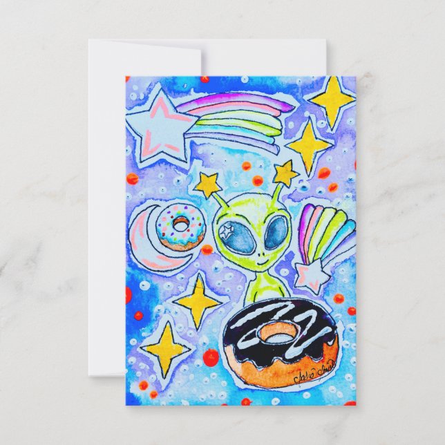 Tarjeta De Agradecimiento Dona alienígena (Anverso)