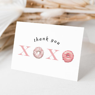 Tarjeta De Agradecimiento Dona XOXO Rosa Gracias Día de San Valentín