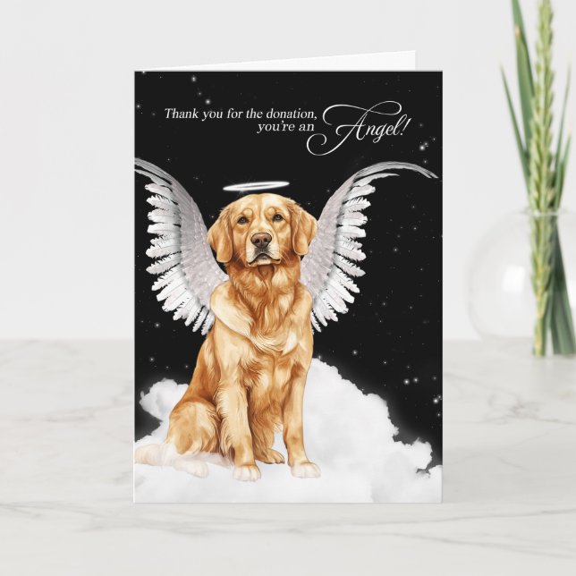 Tarjeta De Agradecimiento Donación de perro de Golden Retriever (Anverso)