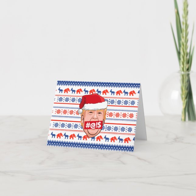 Tarjeta De Agradecimiento DONALD TRUMP Navidades furiosos (Anverso)