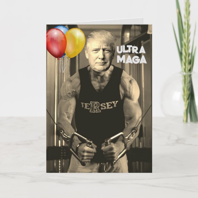 TARJETA DE AGRADECIMIENTO DONALD TRUMP PUMPOED UP BIRTHDAY GREETING CARD (Anverso)