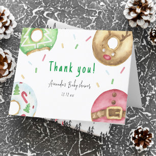 Tarjeta De Agradecimiento Donas de Navidad Regalo para baby shower