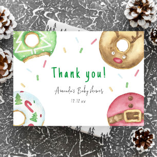 Tarjeta De Agradecimiento Donas de Navidad Regalo para baby shower