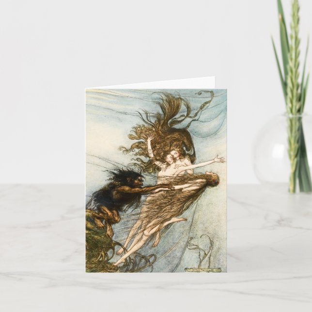 Tarjeta De Agradecimiento Doncellas y Alberich Notecard del Rin (Anverso)