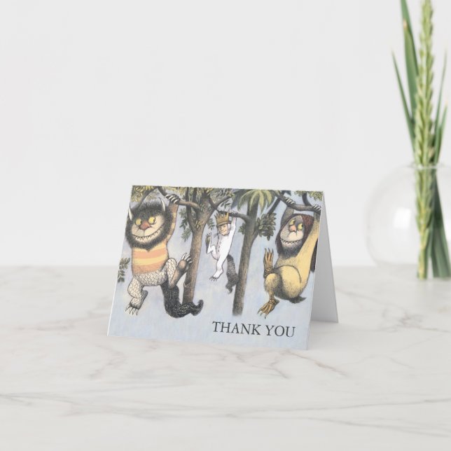 Tarjeta De Agradecimiento Donde las cosas salvajes son Baby Shower gracias (Anverso)