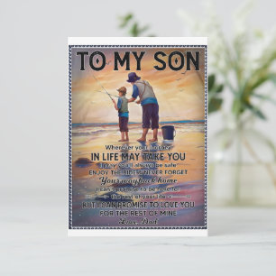 Tarjeta De Agradecimiento Donde Sea Que Viajes, Papá Pescador De Vida A Hijo