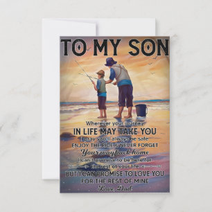 Tarjeta De Agradecimiento Donde Sea Que Viajes, Papá Pescador De Vida A Hijo