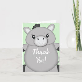 Tarjeta De Agradecimiento Donkey Baby Shower Green