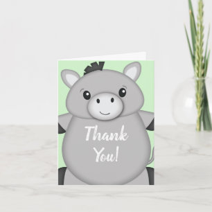 Tarjeta De Agradecimiento Donkey Baby Shower Green