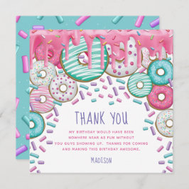 Tarjeta De Agradecimiento Donut Birday Sprinkles Cute