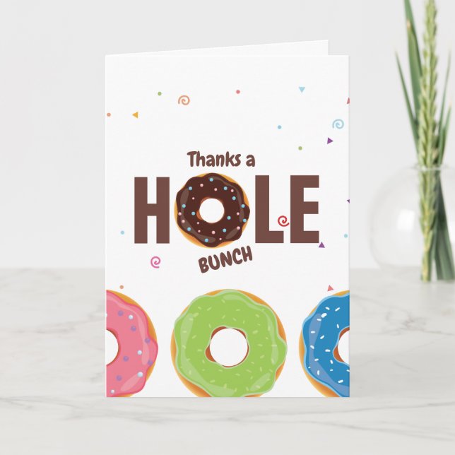 Tarjeta De Agradecimiento Donut Birthday Party (Anverso)