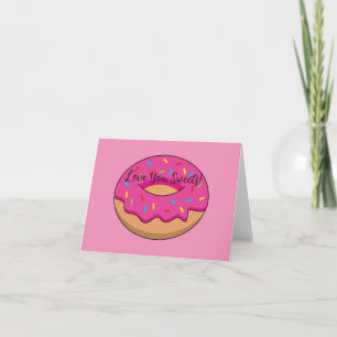 Tarjeta De Agradecimiento Donut de fresa con Personalizado Sprinkles   Añadi